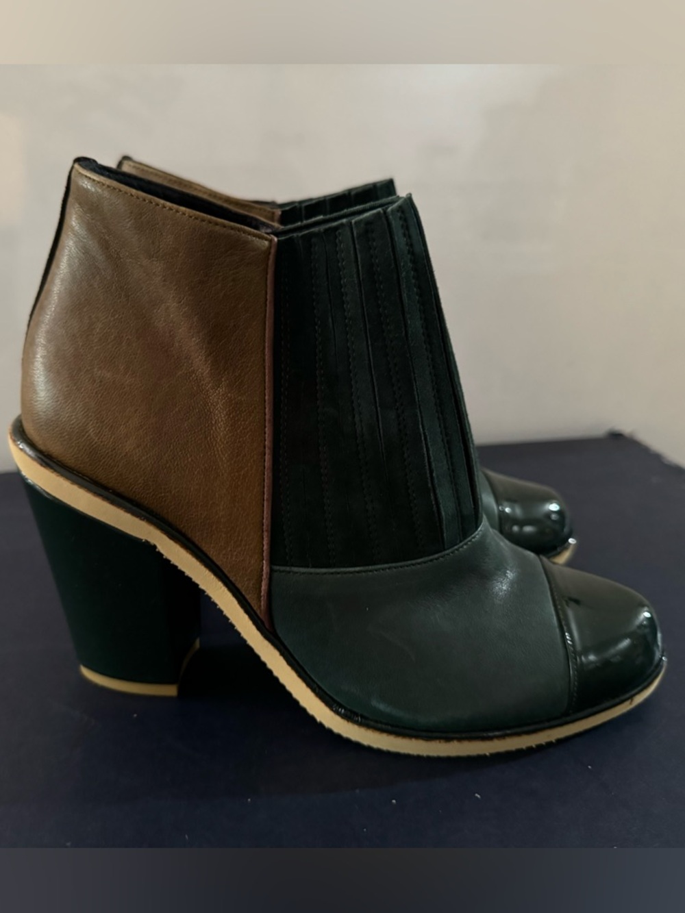 Leather Handmade Kron By Kronkron Green boots : brand new - Picture 8 of 10